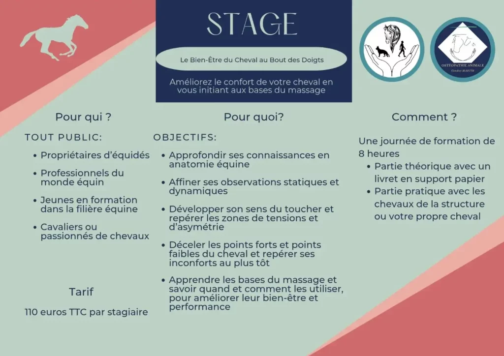 affiche bien-être du cheval aux Écuries de Laude